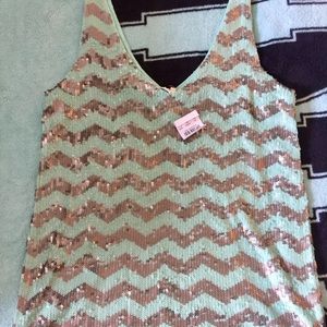 J CREW MINT SEQUINS BEAUTIFUL TANK!!